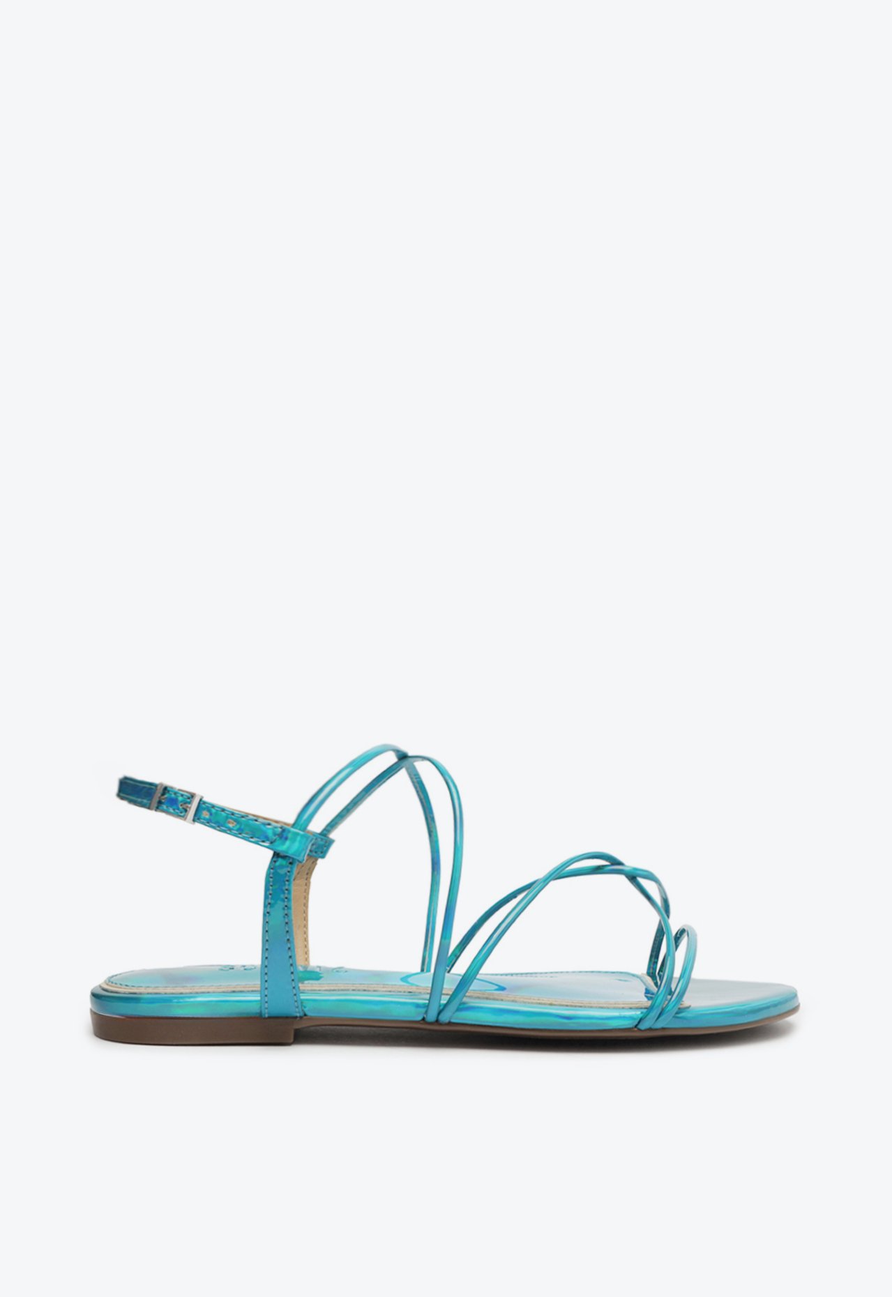 Sandália Rasteira Holográfica Azul | Schutz