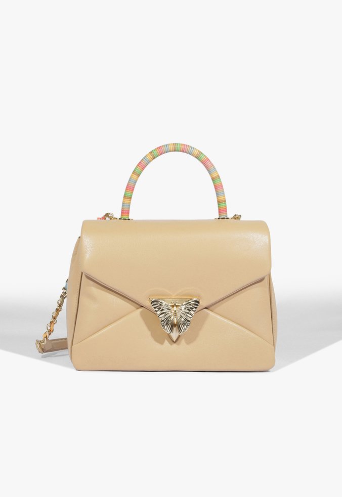 Bolsa Butterfly Grande Satchel Couro Bege