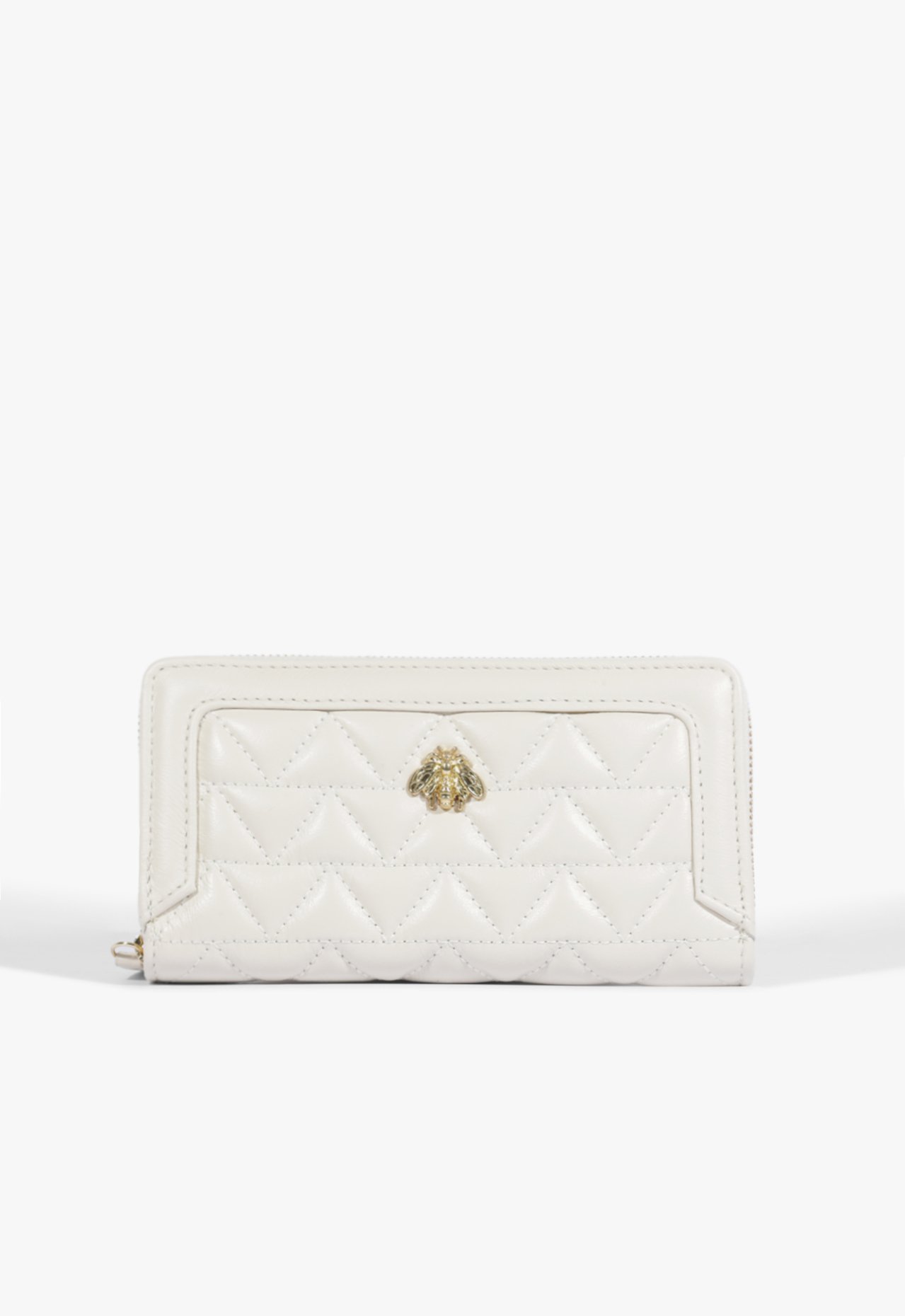 Vista 2 Carteira Grande Believe Couro Matelassê Branca Schutz Branco Schutz Branco