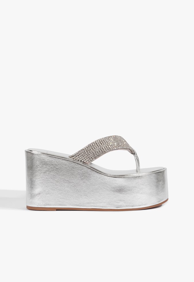 Chinelo Plataforma Prata