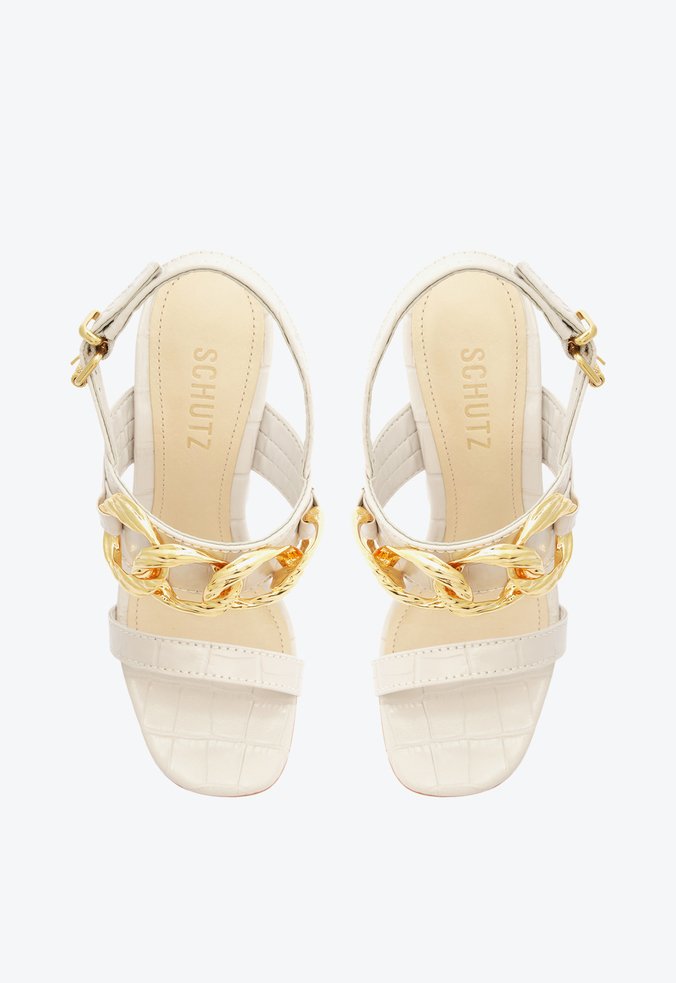 Sandália Mikka Wide Croco Off White