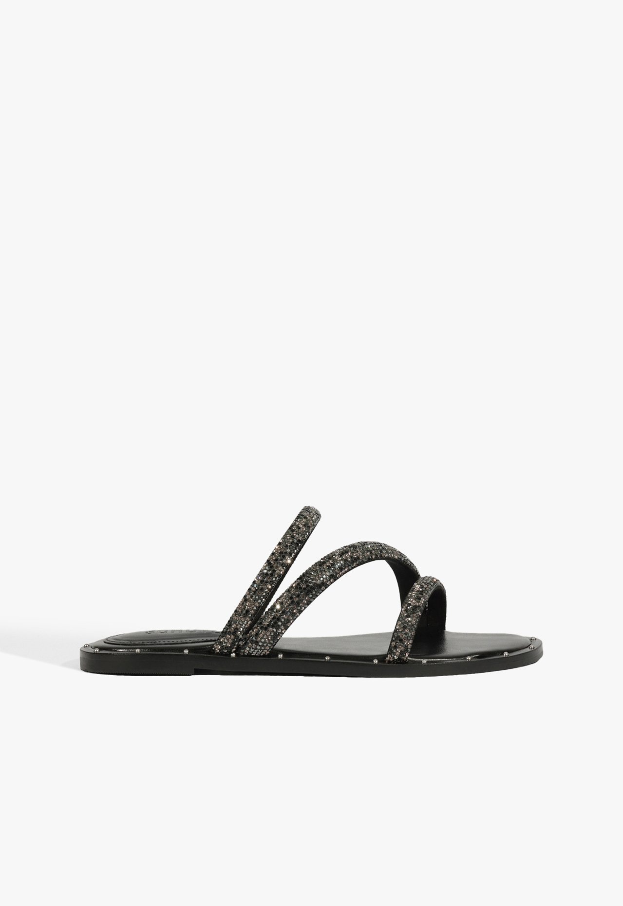 Sandália Rasteira Brilho Preta | Schutz