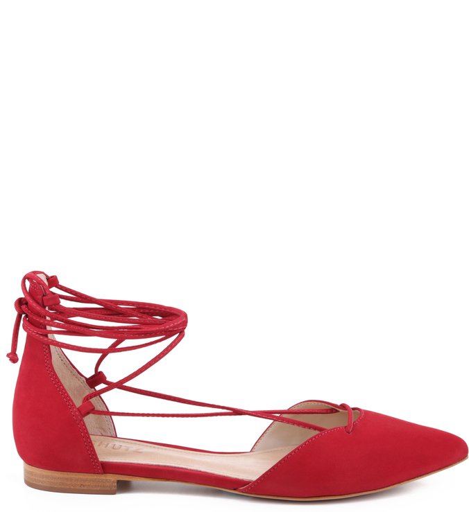 Sapatilha Bico Fino Lace Up Red