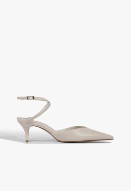 Scarpin Salto Médio Tiras Couro Branco