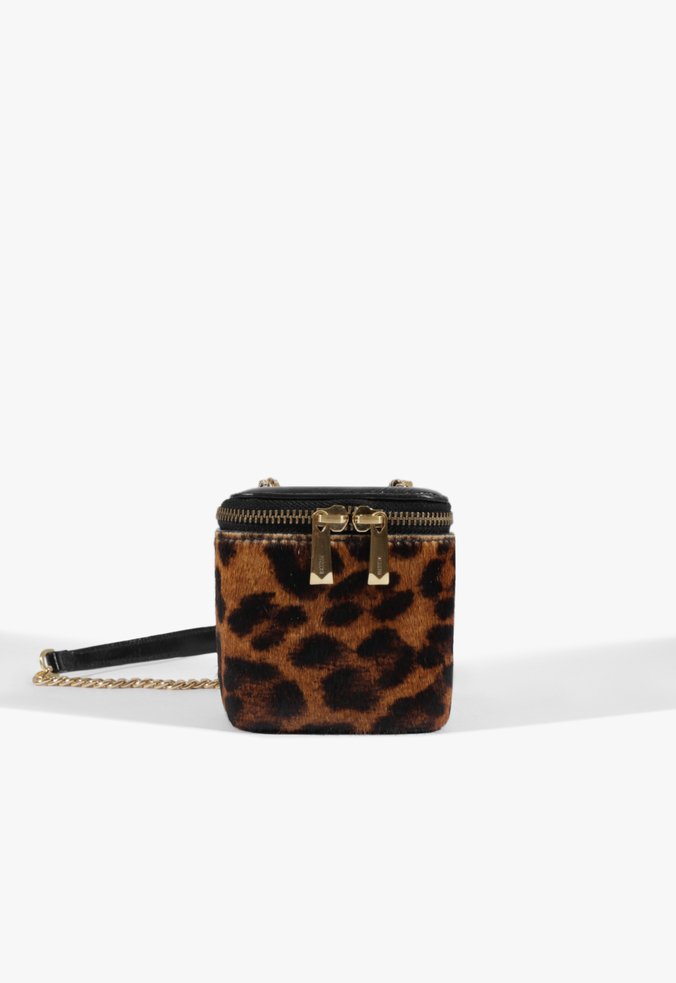 Bolsa Tiracolo Vanity Pequena Couro Animal Print