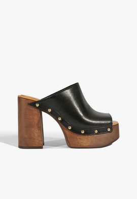 Clog Couro Preto