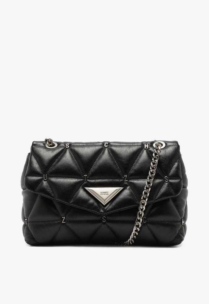 Bolsa Shoulder Preta Couro Matelassê
