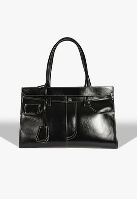 Bolsa Tote Trouser Bag Couro Preta