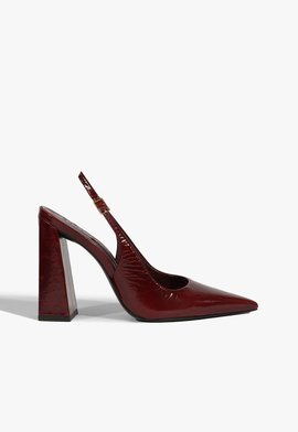 Scarpin Slingback Rhonda Couro Vermelho