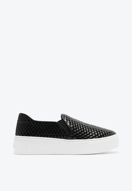 Tênis Sem Cadarço Slip On Couro Preto