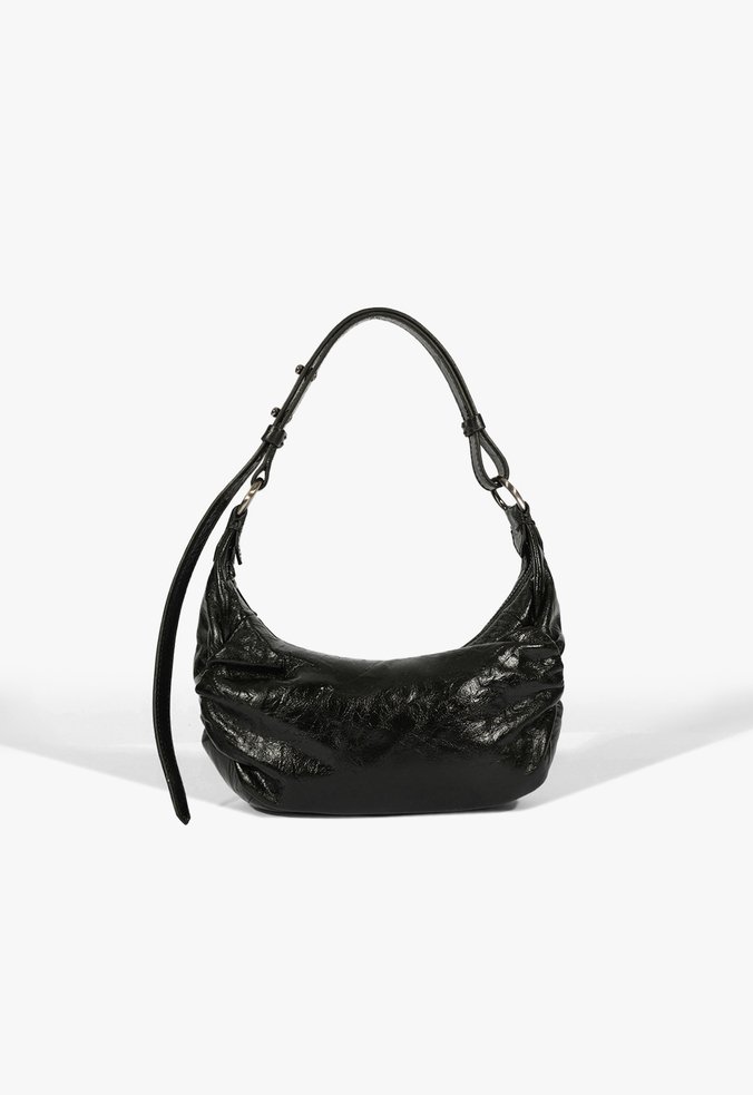 Bolsa Hobo Couro Preta
