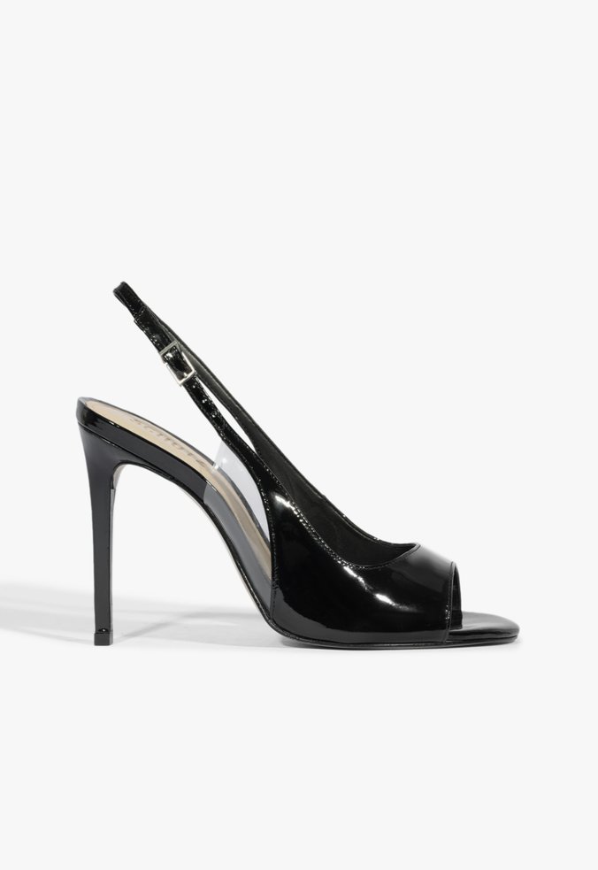 Sandália Salto Alto Verniz Preto