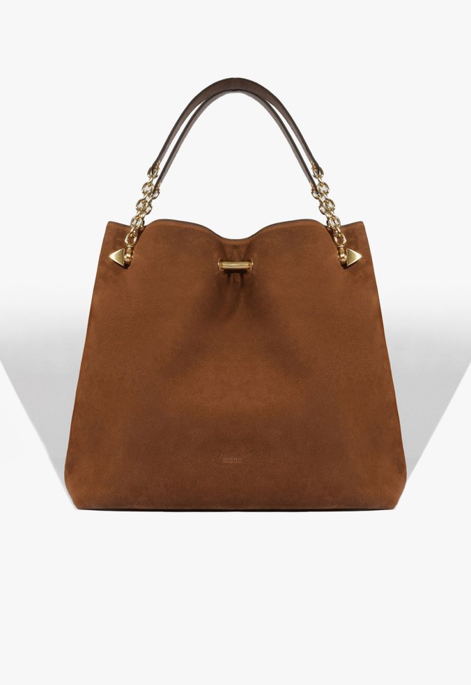 Bolsa Bucket Grande Marzie Camurça Marrom