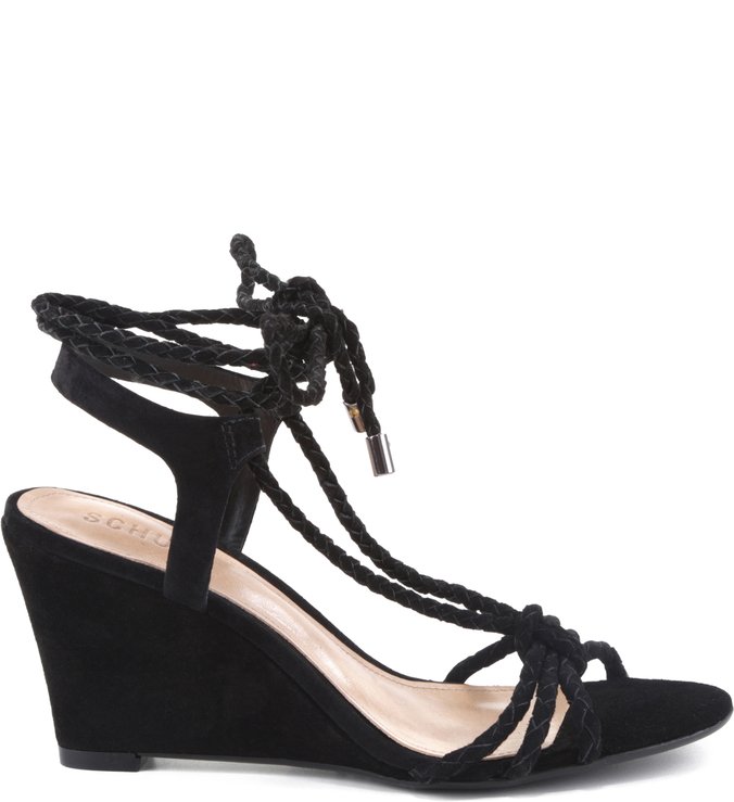 Anabela Lace Up Tie Black Anabela Lace Up Tie Black