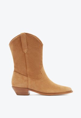 Bota Western Cano Médio Couro Marrom