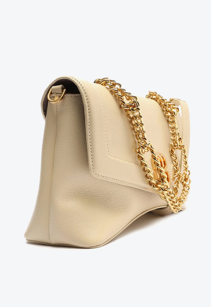 Bolsa Tiracolo Grande Blair Couro Bege Bolsa Tiracolo Grande Blair Couro Bege