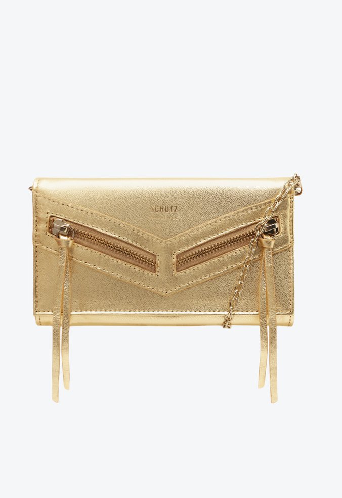 Bolsa Carteira Suri Couro Dourada
