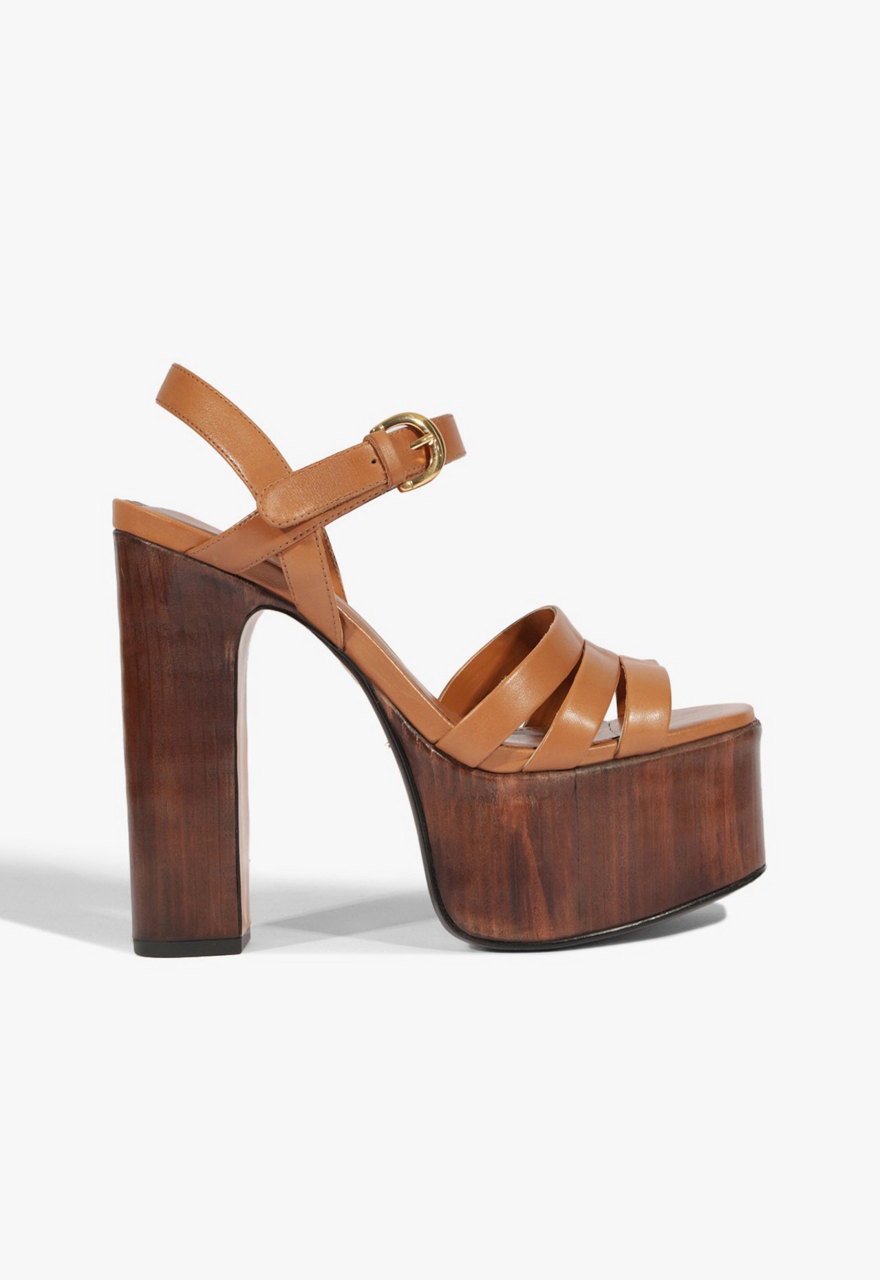 Sandália Meia Pata Wood Couro Marrom | Schutz