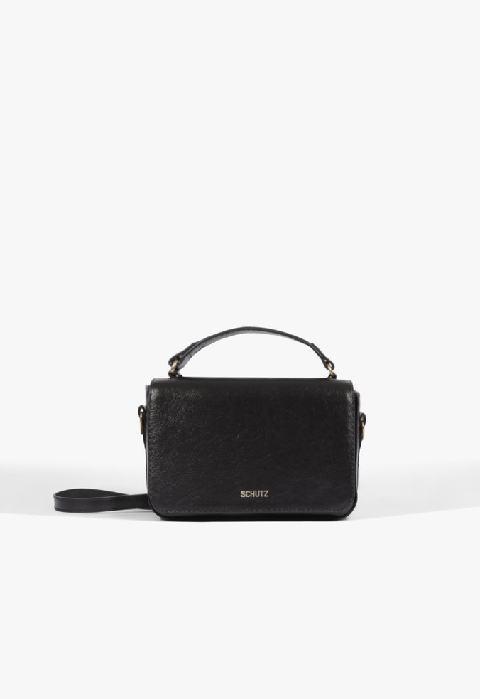 Bolsa Tiracolo Pequena Couro Preta