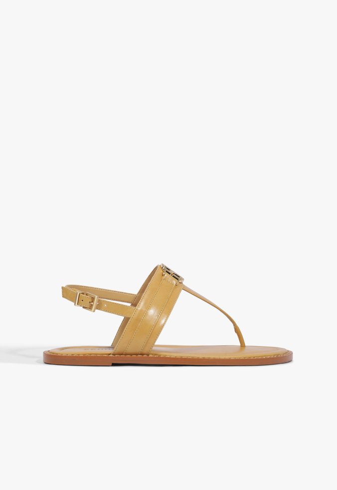 Rasteira Claire Flat Couro Marrom