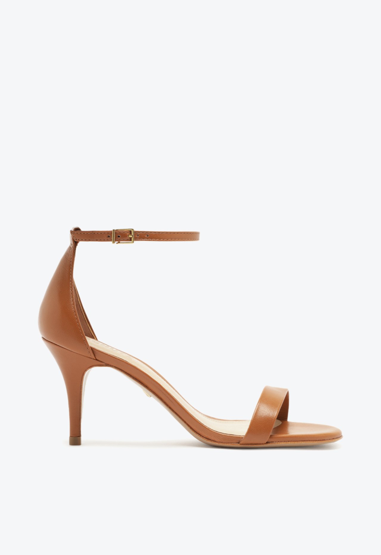 Sandália Gizele Salto Médio Couro Marrom | Schutz