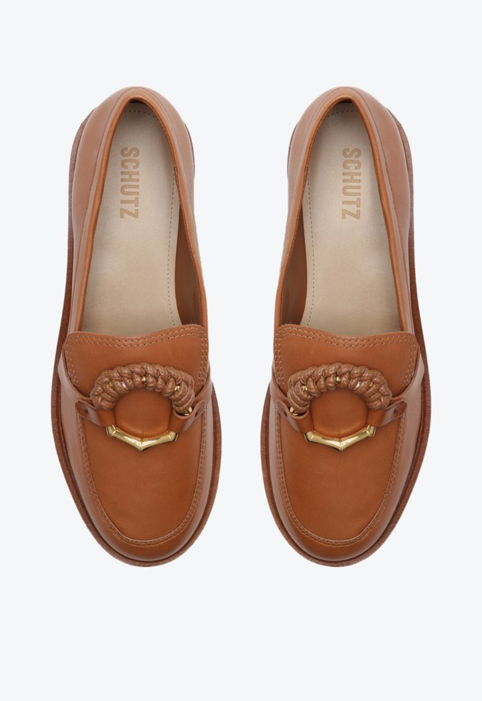 Mocassim Rhino Couro Caramelo