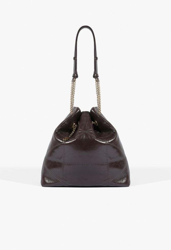 Bolsa Hobo Mika Média Couro Marrom