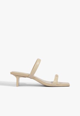Sandália Mule Glam Couro Amarelo