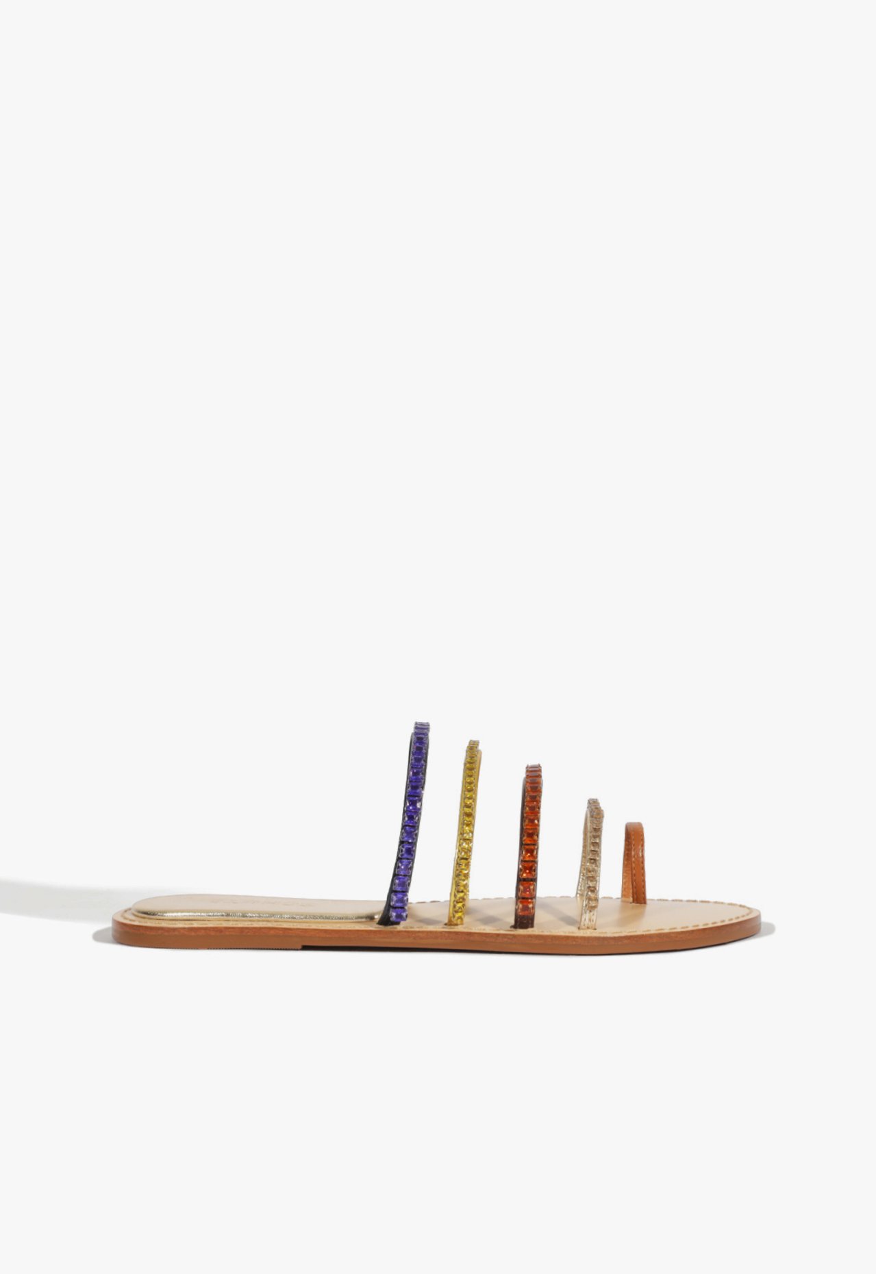 Sandália Rasteira Deluxe Tiras Couro Colorida | Schutz