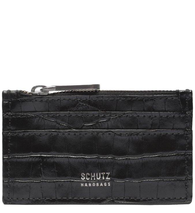 Porta-Cartões Pequeno Lorena Croco Preto Porta-Cartões Pequeno Lorena Croco Preto