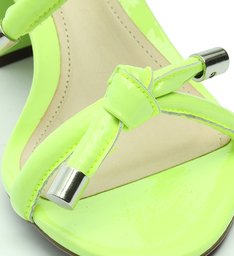 Sandália Mule Salto Bloco Verde Neon