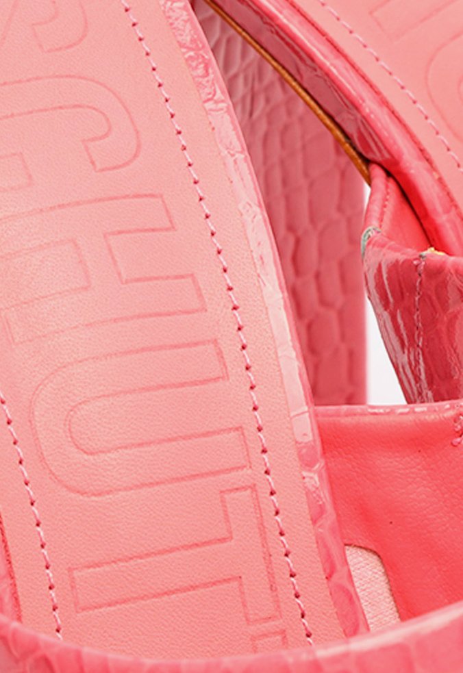 Sandália Mule Donatella Croco Rosa Sandália Mule Donatella Croco Rosa