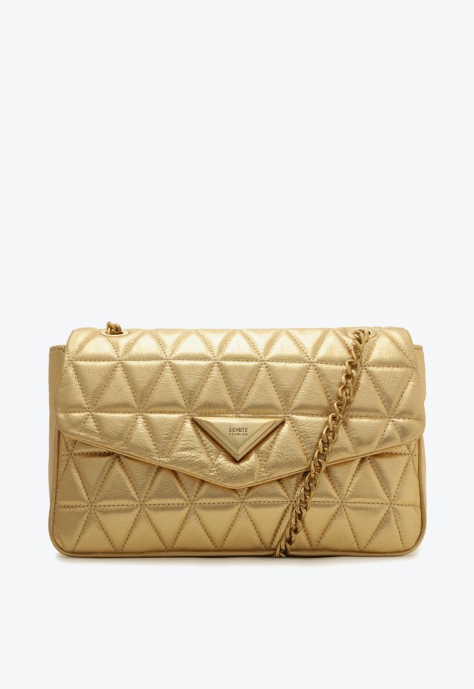 Bolsa Grande Tiracolo 944 Matelassê Dourada