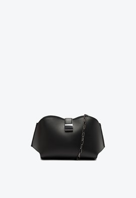 Bolsa Pouch Couro Corrente Preta