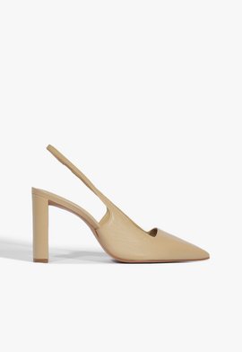 Slingback salto block Nude
