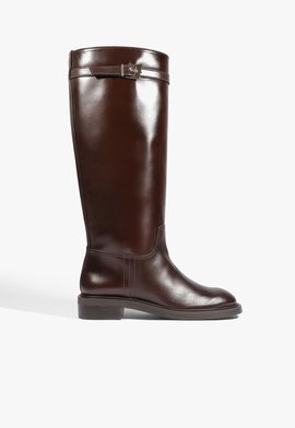 Bota Modern Couro Marrom Escuro