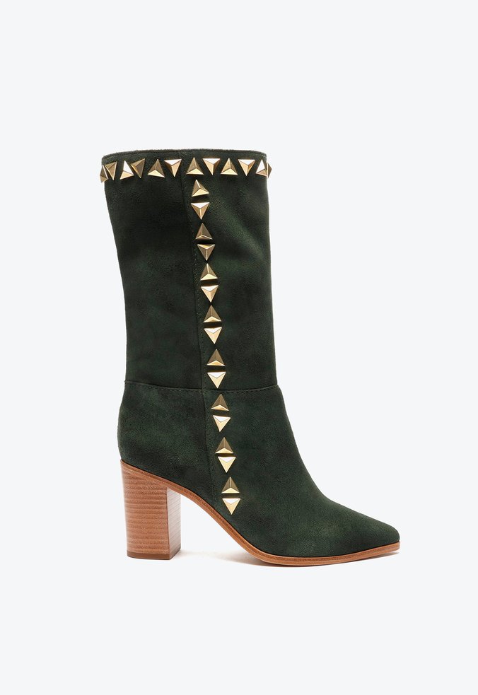 Bota Cano Médio Camurça Triangle Verde