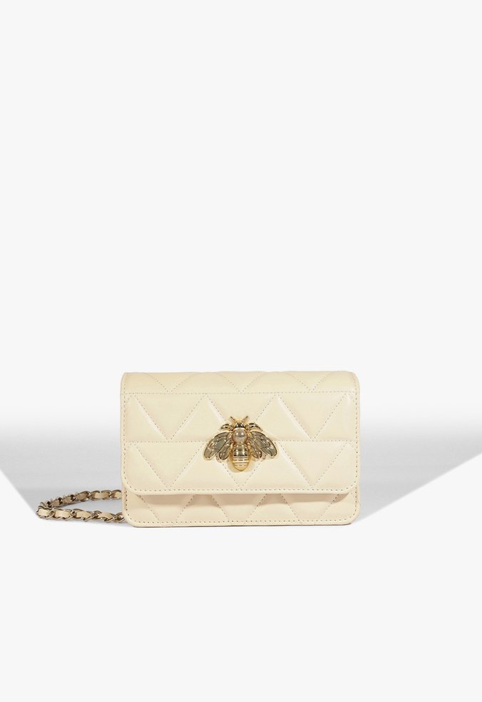 Bolsa Couro Abelha Bege