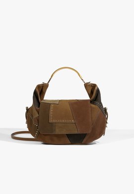 Bolsa Jack Patch Média Couro Marrom