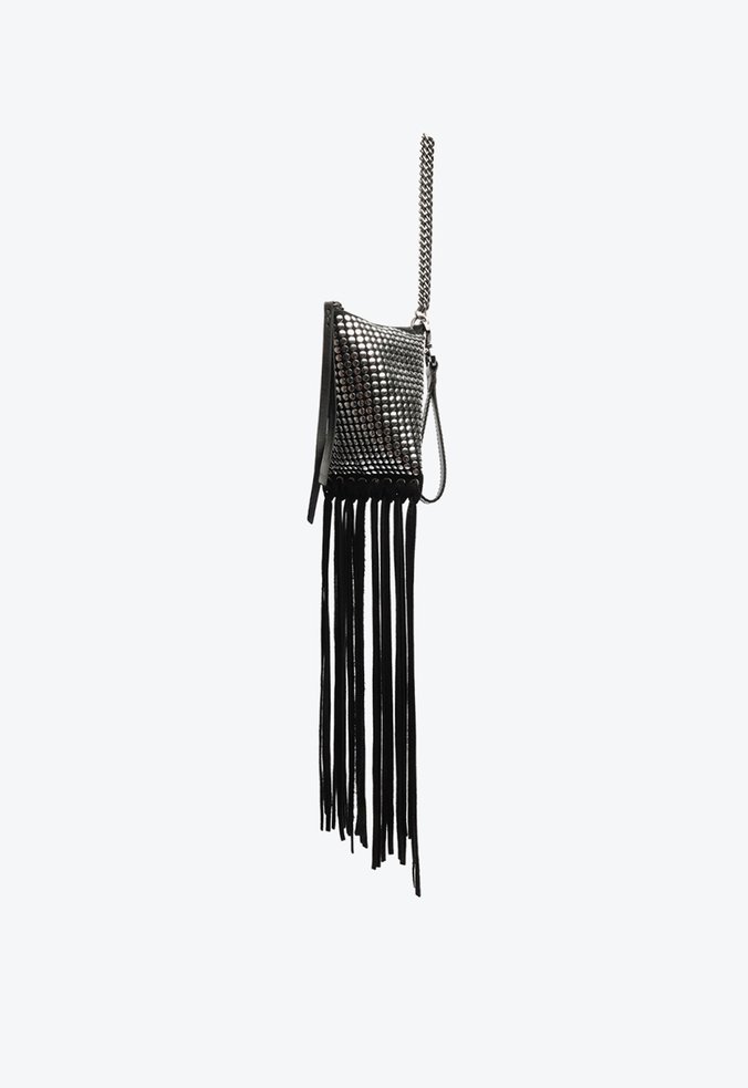 Mini Bag Venus Rock Triangular Couro Preta | Schutz