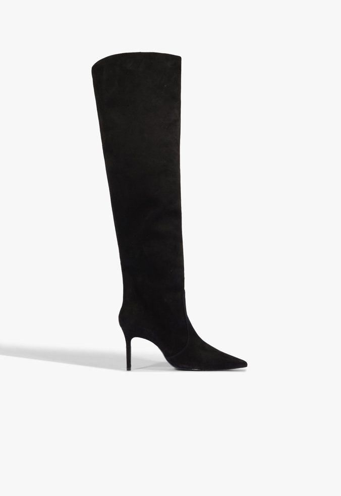 Bota Dressy Cano Longo Camurça Preto