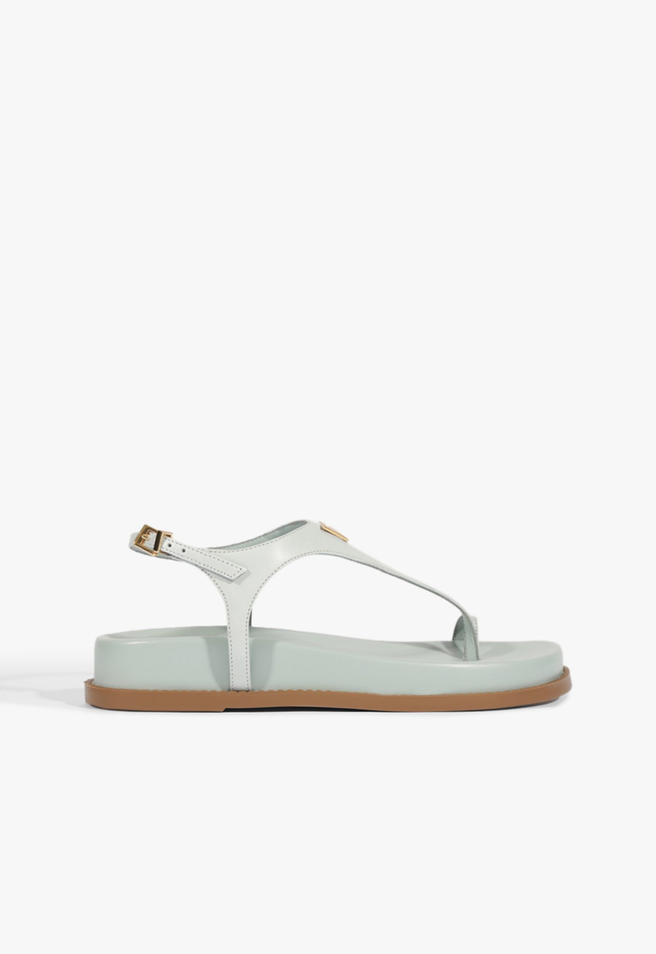 Sandália Papete Couro Azul Claro | Schutz