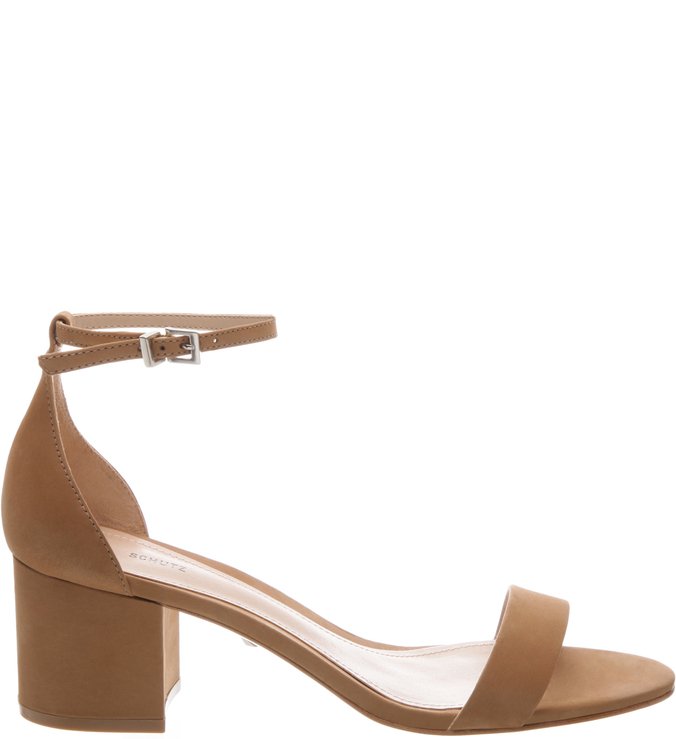 Sandália Minimal Block Heel Brown