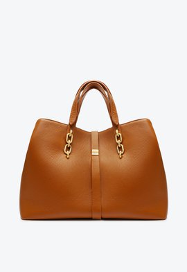 Bolsa Shopping June Couro Marrom
