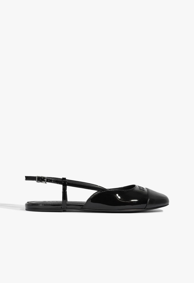 Sapatilha Slingback Couro Preto