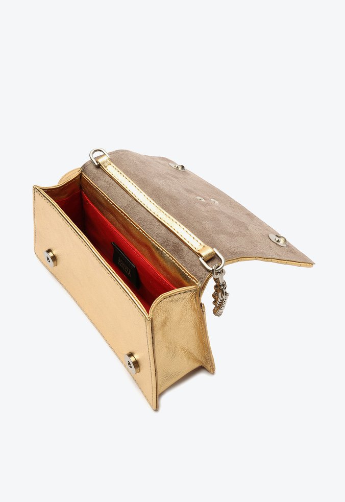 Bolsa Saucy Couro Dourada Bolsa Saucy Couro Dourada