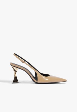 Slingback Elisha Pump Couro Bege