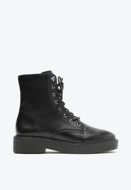 Bota Coturno Bold Couro Preta