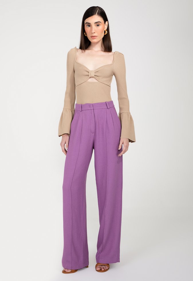 Calça Linho Natalia Roxo