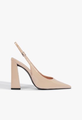 Slingback Couro Metalizado Rosê